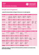 Junior Multi Activity Homestay Sample Programme 2023.