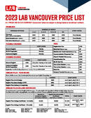 LAB Vancouver prisliste 2023