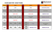 Sample Timetable 