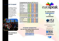 Eurospeak Language School Reading, Brochure
