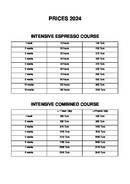Expresso & Combined Price List 2024