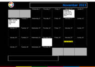 Calendário social novembro de 2023