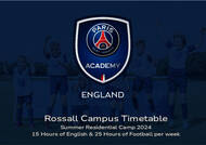 Przykładowy harmonogram Rossall 25 godzin zajęć piłki nożnej 