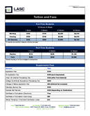 2025년 LASC 수업료 및 수수료