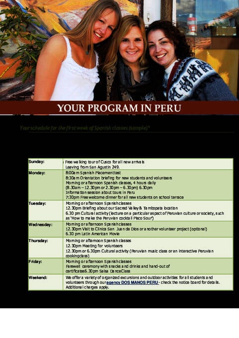  Schedule of activities - adults and juniors (PDF)