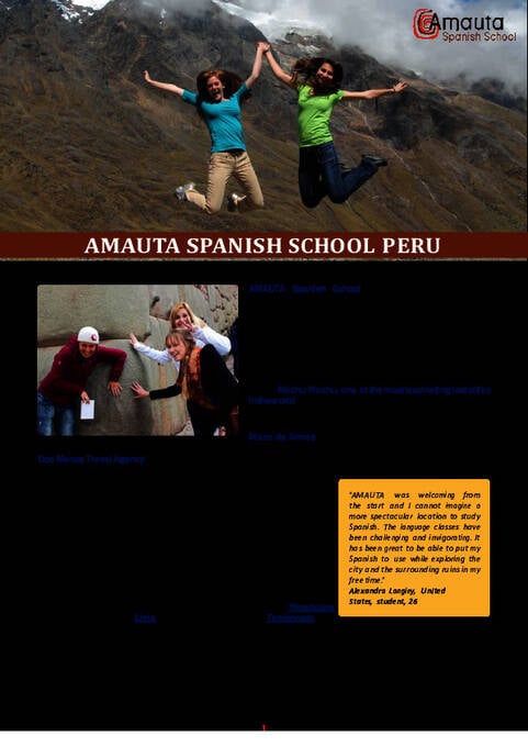 Amauta Spanish School Brochure (PDF)