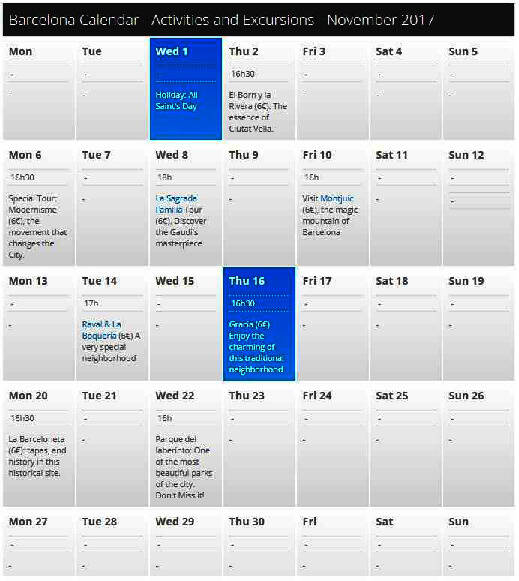  Schedule of activities - adults and juniors (PDF)