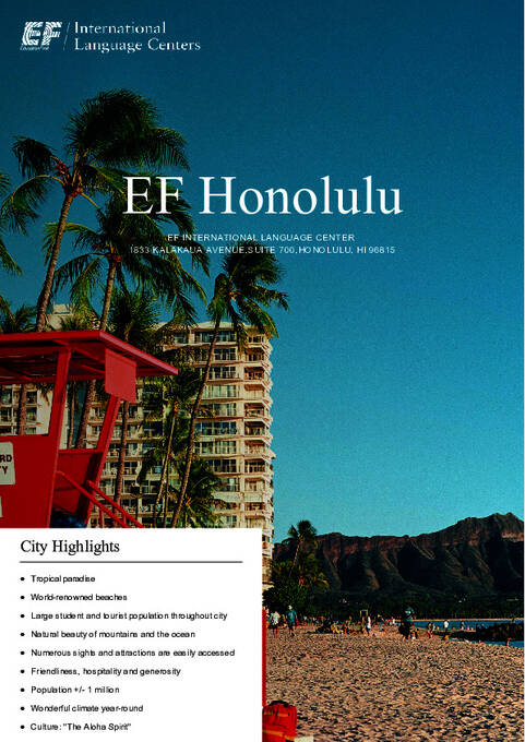 EF International Language Centre Honolulu, informasjonsark