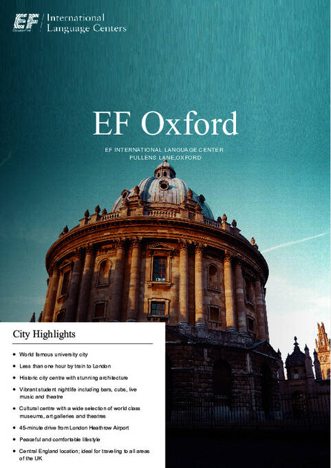 EF International Language Center Oxford - Folheto de Informações
