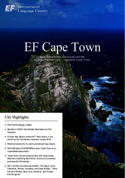 EF International Language Center Cape Town 정보 시트