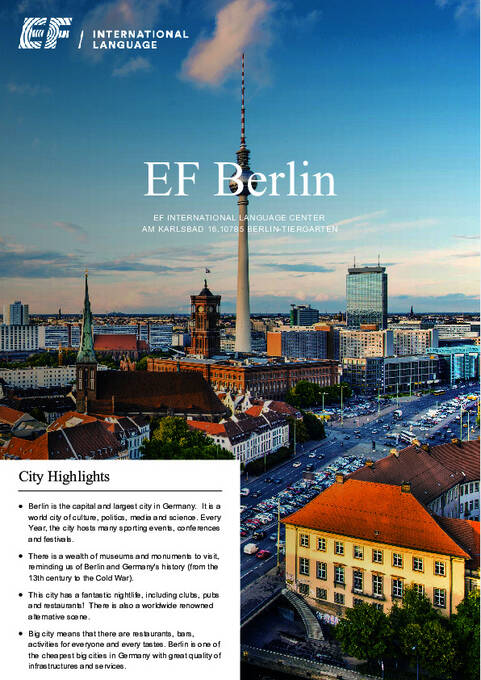 EF Nemzetközi Nyelvi Központ Berlin tájékoztatója