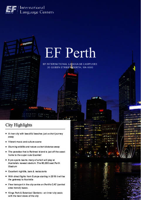 EF International Language Center - Folheto de Informações