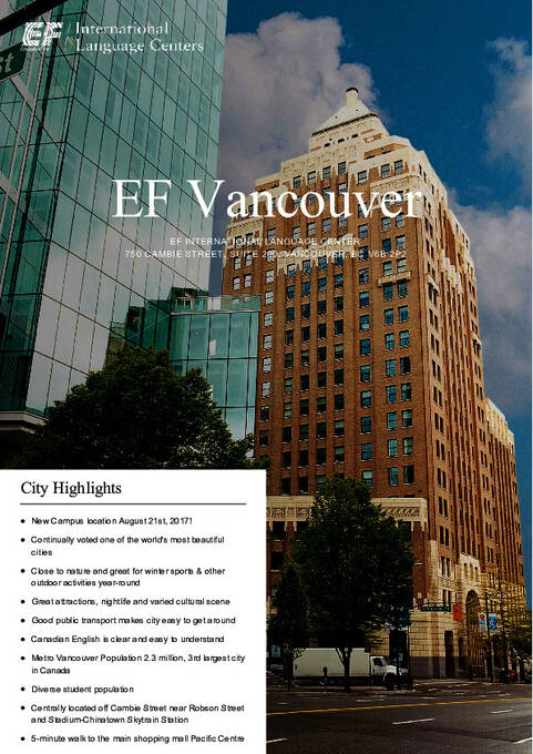 EF International Language Centre Vancouver Informationsblad