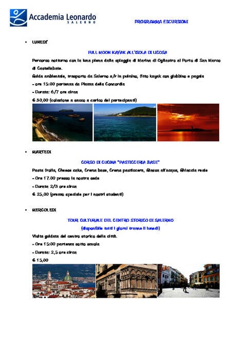 Eksempel på udflugtsprogram