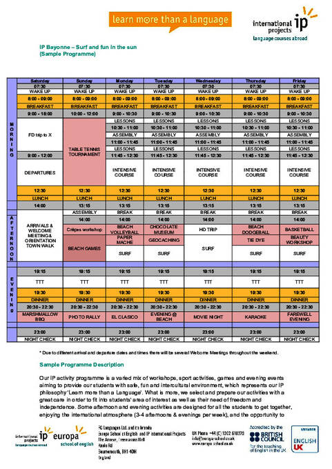 Programa de amostragem 