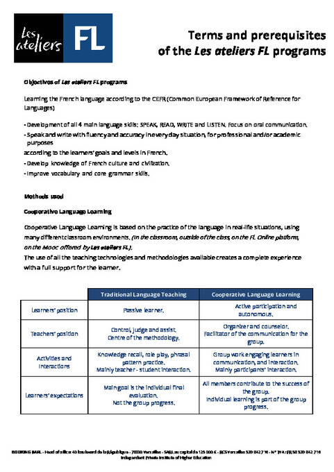 Conditions et prérequis