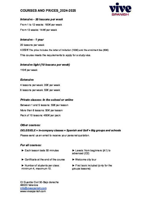 Pricelist /2025