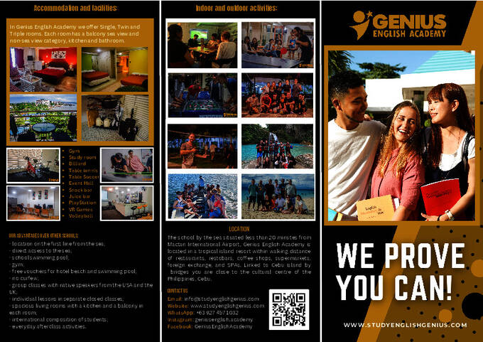 Brosjyre for New Genius English Academy 