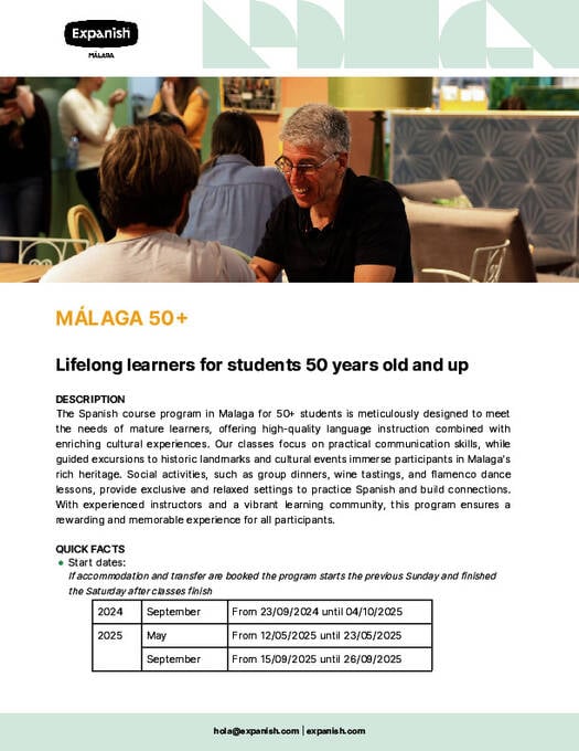Expanish Malaga 50+ Factsheet 