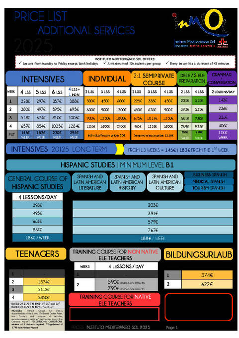Pricelist 2025