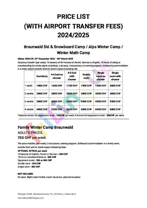 2025 Prices (With Airport Transfers)