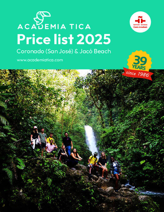 Academia Tica Price list 2025