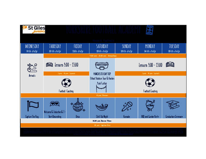  영어 및 축구 시간표 