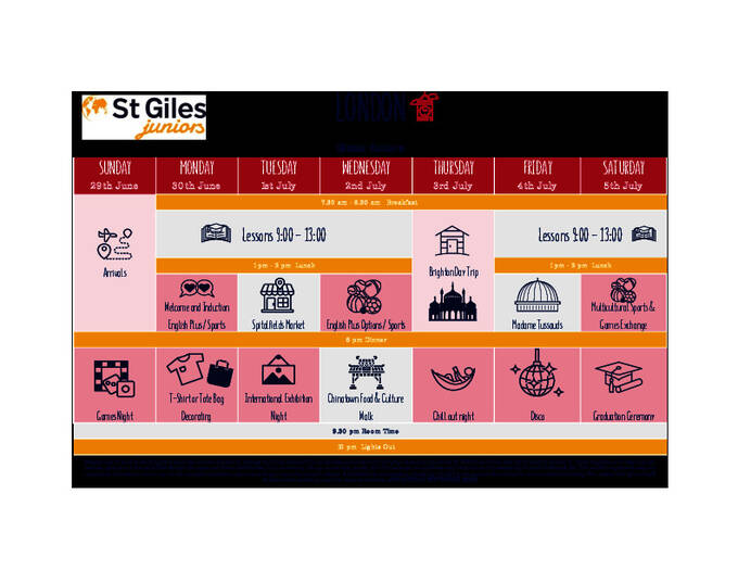 جدول برنامج الصغار London 