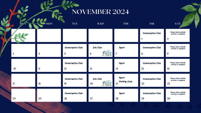 تقويم أنشطة Christchurch College of English 