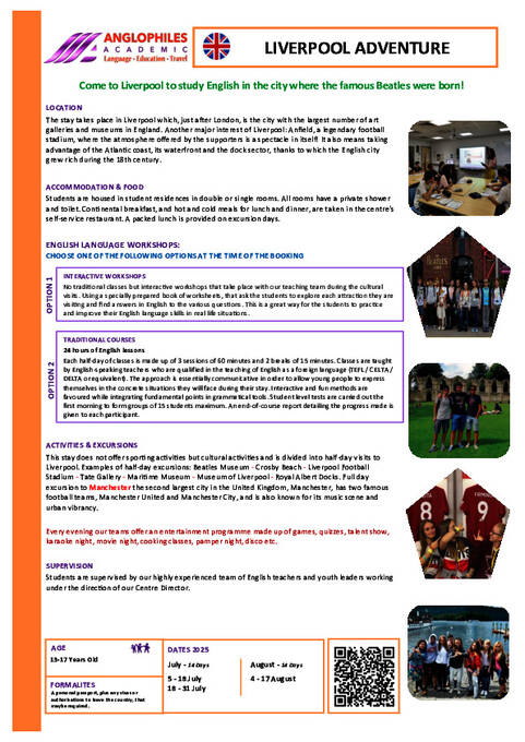 Liverpool Summer School Anglophiles 