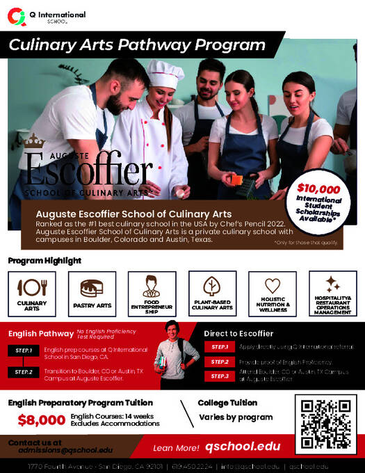 Escoffier School of Culinary Arts Pathway Programme