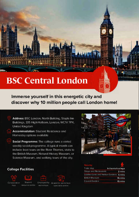 Faktablad om BSC Education i London