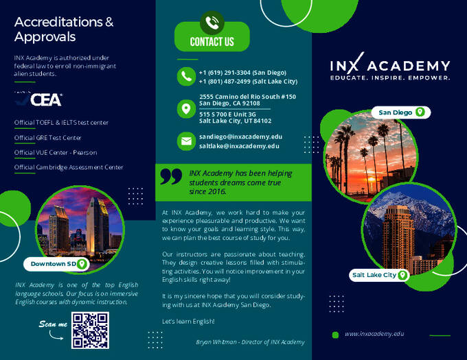 INX Academy háromrétegű brosúra