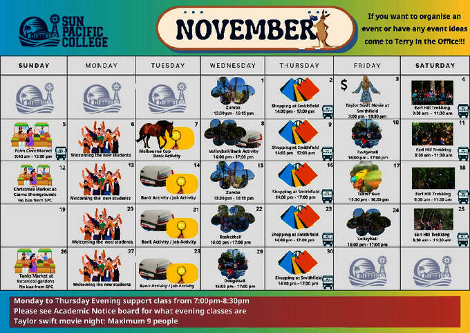 Образец календаря мероприятий