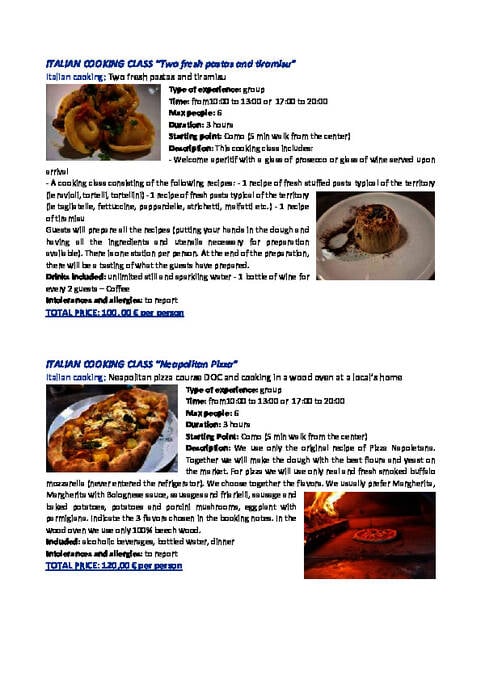 Olasz főzőtanfolyam