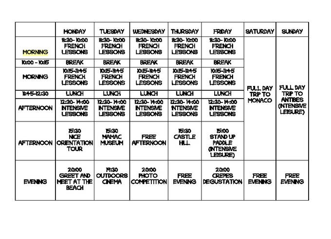 Aktivitetsprogrammer i Nice