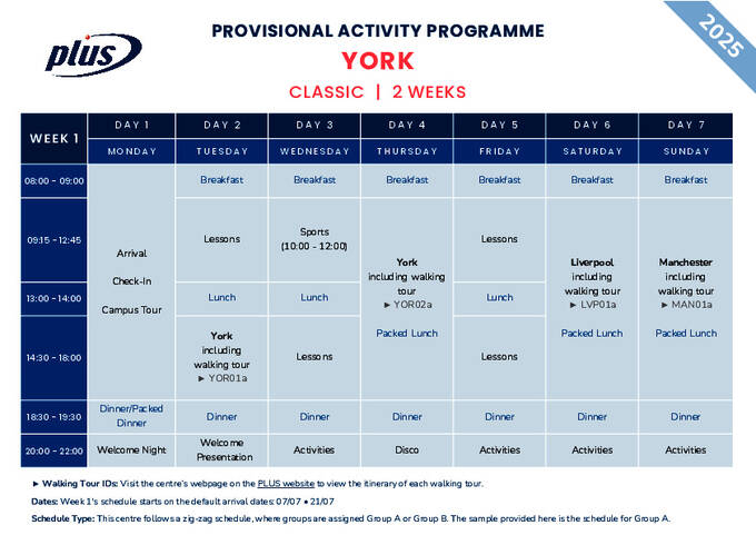 York - Klassiek - 2 weken