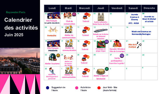 Schedule of activities - adults and juniors (PDF)