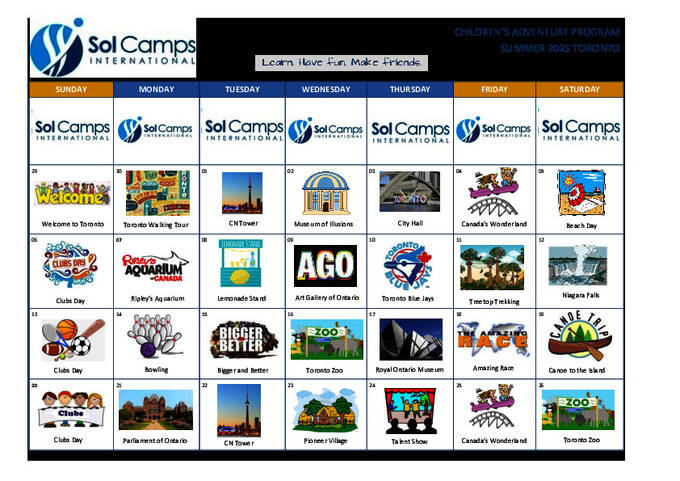 تقويم الأنشطة (نموذج) 