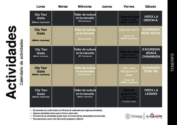 Voorbeeld Activiteitenkalender