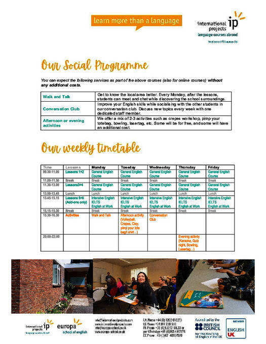 نموذج للبرنامج الاجتماعي والجدول 