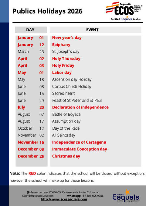 2026 年公众假期