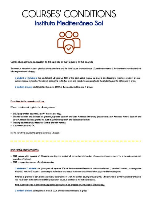 شروط الدورة حسب عدد المشاركين
