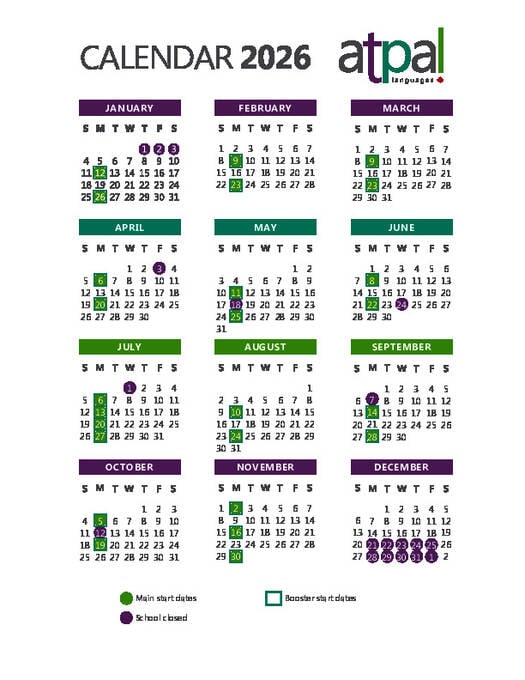 Atpal Languages kalender 2026
