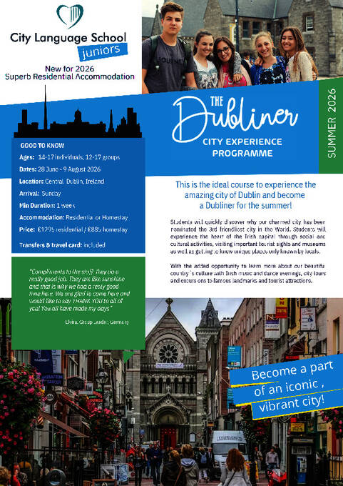 The Dubliner - Junior City Experience Program 2026