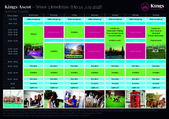 Ascot nyári órarend 2026