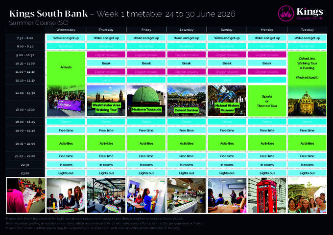 2026 London South Bank órarend - SC