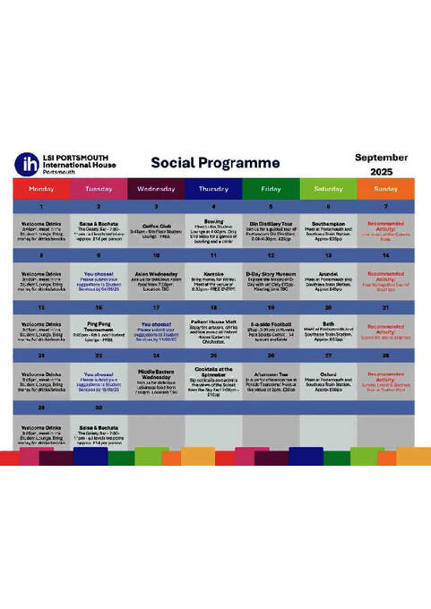 Sociale activiteiten in september - voorbeeld