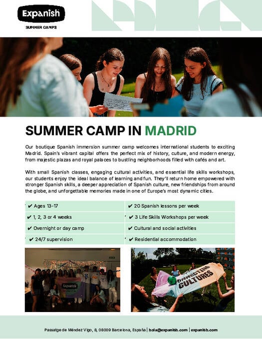 Madridi nyári tábor tájékoztató 2026