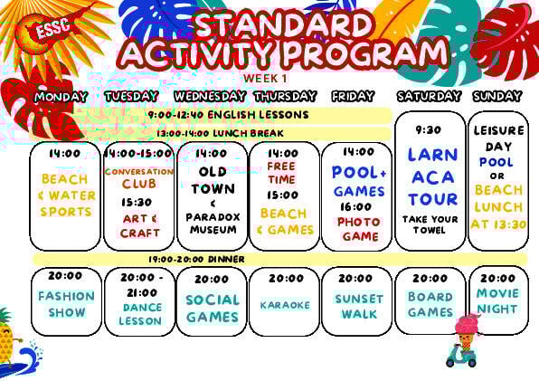 Nyári tábor tevékenységi program - standard